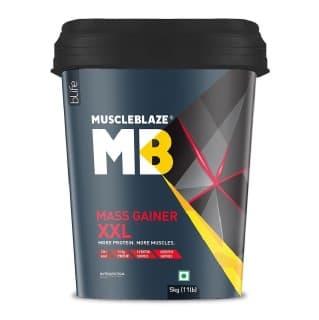 MuscleBlaze Mass Gainer XXL with Complex Carbs and Proteins in 3:1 ratio, 11 lb Chocolate