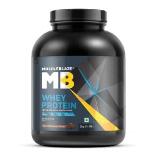 MuscleBlaze 100% Whey Protein Supplement Powder with Digestive Enzyme, 4.4 lb 57 Servings (Rich Milk Chocolate)