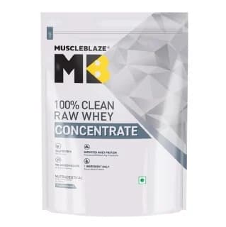 MuscleBlaze 100% Clean Raw Whey Protein Concentrate, 2.2 lb Unflavoured