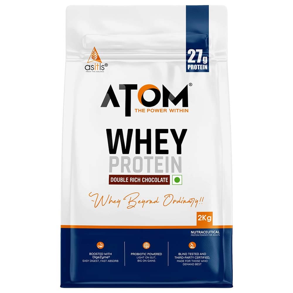 AS-IT-IS Nutrition ATOM Whey Protein with Enzymes, 4.4 lb Double Rich Chocolate