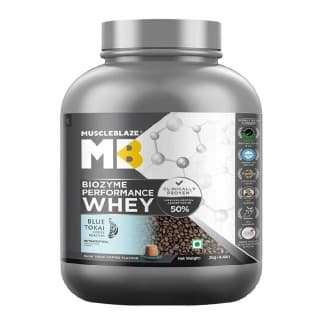 MuscleBlaze Biozyme Performance Whey, 4.4 lb Blue Tokai Coffee