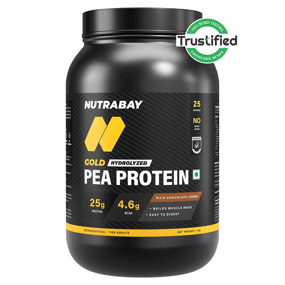 Nutrabay Gold Pea Protein, 2.2 lb Rich Chocolate Creme