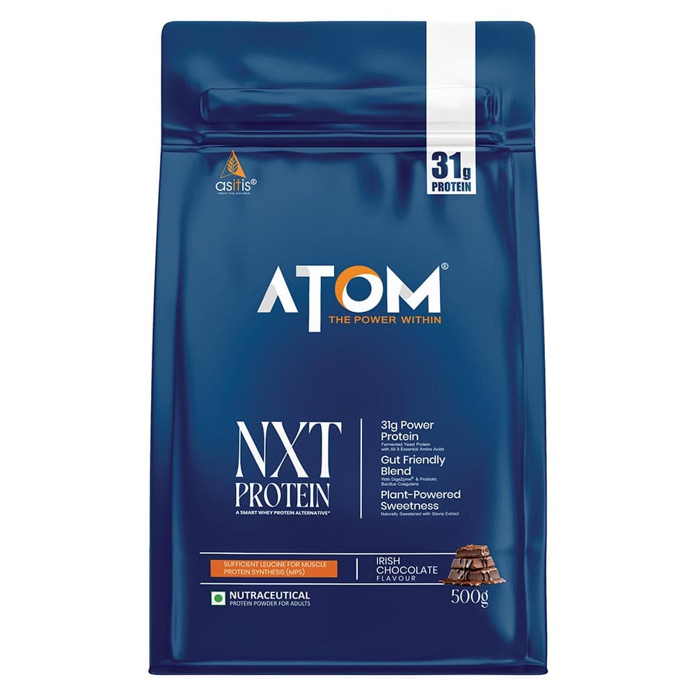 AS-IT-IS Nutrition ATOM NXT Protein - Yeast Protein with DigeZyme, 1.1 lb Irish Chocolate
