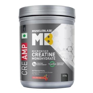MuscleBlaze Creatine Monohydrate CreAMP, 320 g Juicy Berries