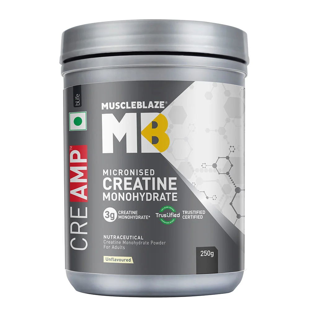 MuscleBlaze Creatine Monohydrate CreAMP, Unflavoured 0.55 lb