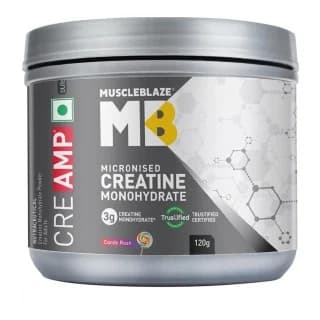 MuscleBlaze Creatine Monohydrate CreAMP, 120 g Candy Rush
