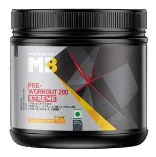MuscleBlaze PRE Workout 200 Xtreme, 0.44 lb Tangy Orange