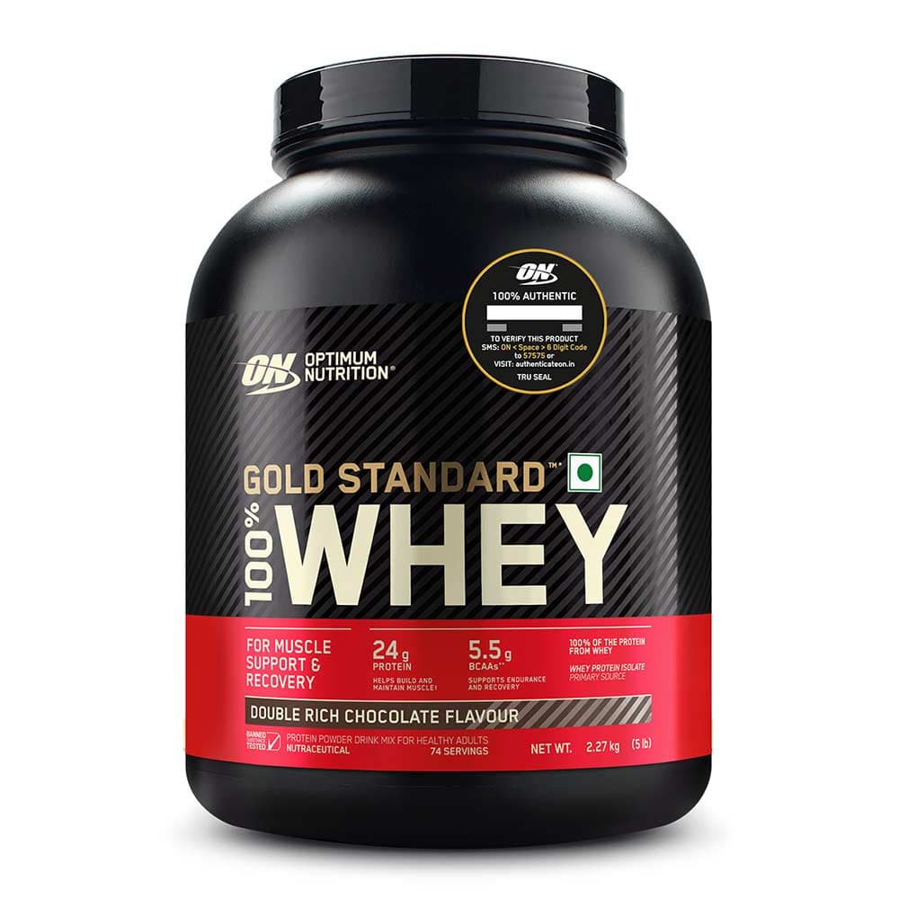 ON (Optimum Nutrition) Gold Standard 100% Whey Protein, 5 lb Double Rich Chocolate