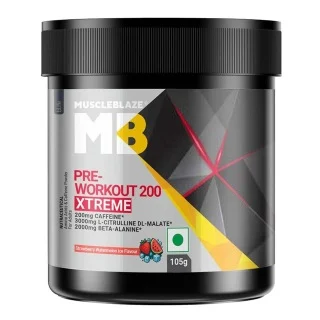 MuscleBlaze PRE Workout 200 Xtreme, 0.23 lb Strawberry Watermelon Ice