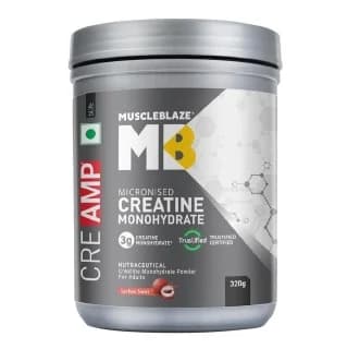 MuscleBlaze Creatine Monohydrate CreAMP, 320 g Lychee Swirl
