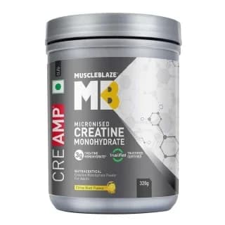 MuscleBlaze Creatine Monohydrate CreAMP, 320 g Citrus Blast