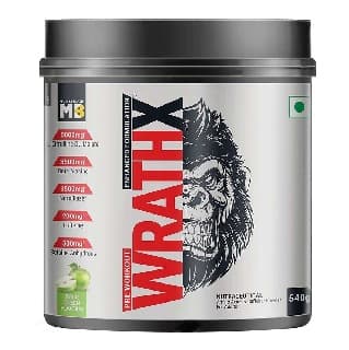 MuscleBlaze Pre Workout WrathX, 540 g Sour Green