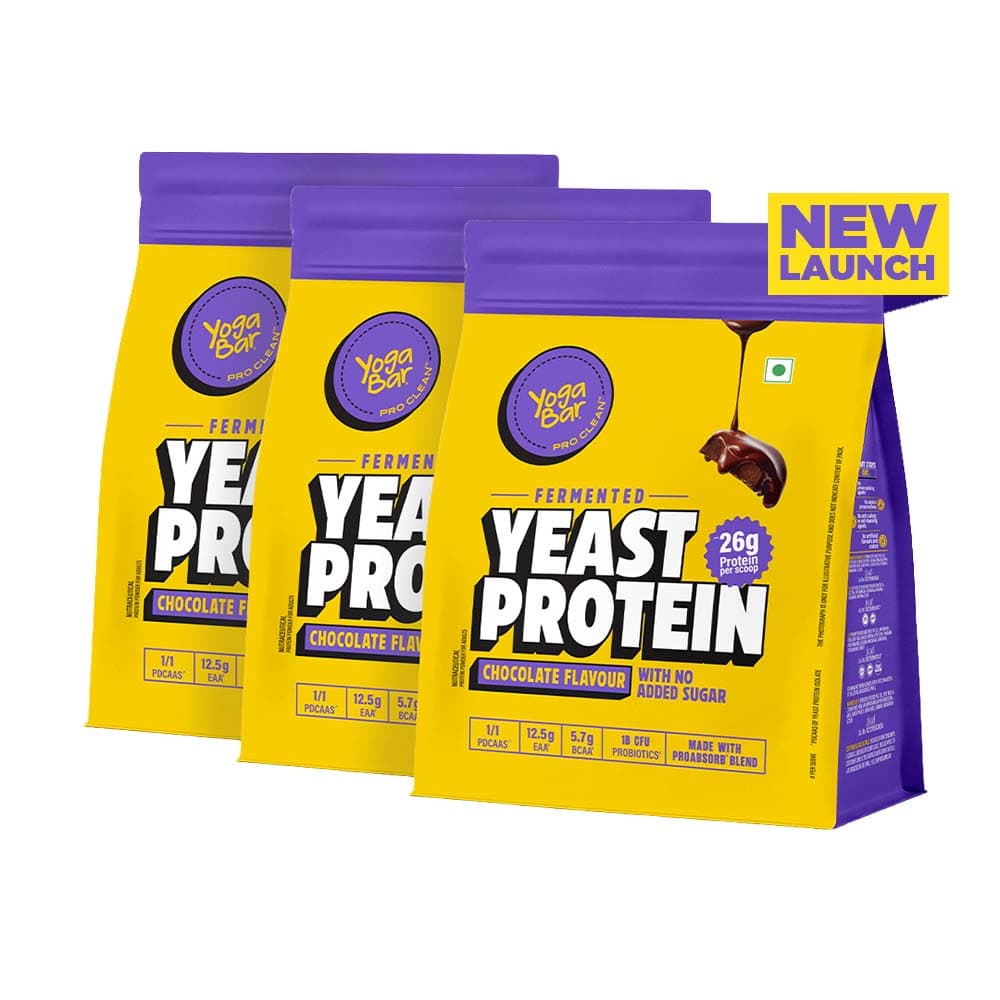 Yogabar Yeast Protein, 1.1 lb Chocolate (Pack of 3)