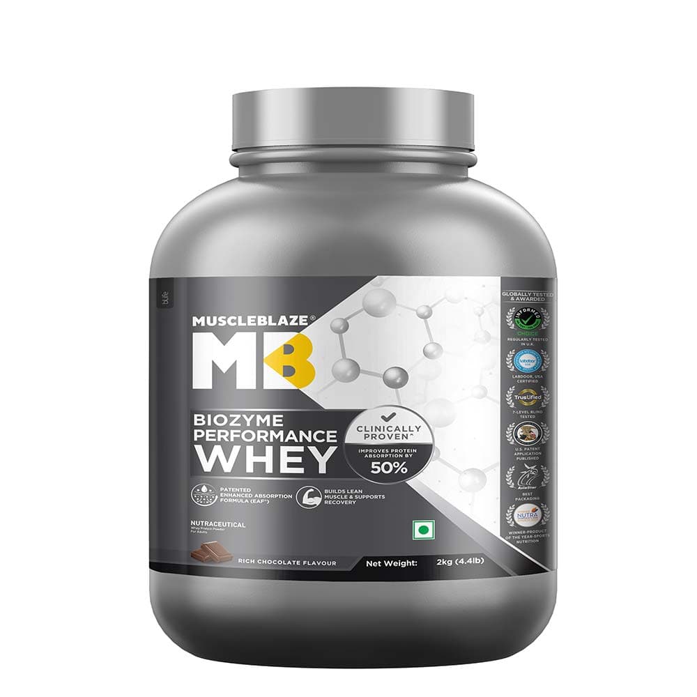 MuscleBlaze Biozyme Performance Whey, 4.4 lb Rich Chocolate