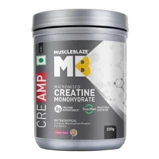 MuscleBlaze Creatine Monohydrate CreAMP, 320 g Candy Rush