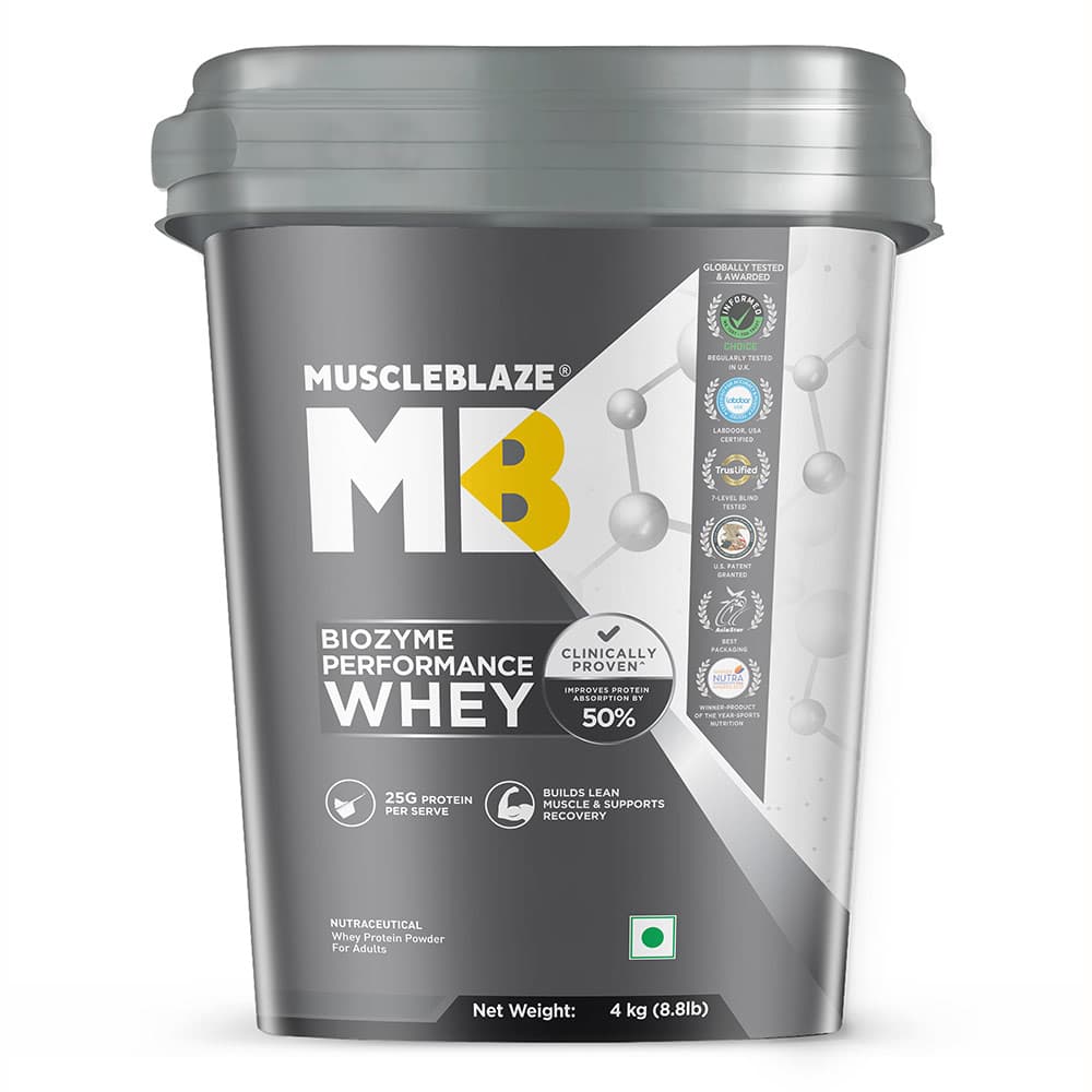 MuscleBlaze Biozyme Performance Whey, 8.8 lb Rich Chocolate