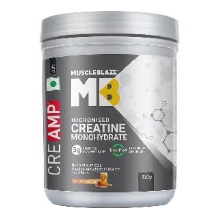 MuscleBlaze Creatine Monohydrate CreAMP, 320 g Peach Iced Tea